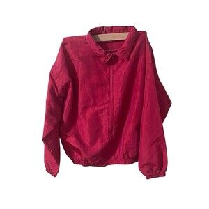 Vintage Body Wrappers Pink  Zip Windbreaker Size Large With Pockets RARE